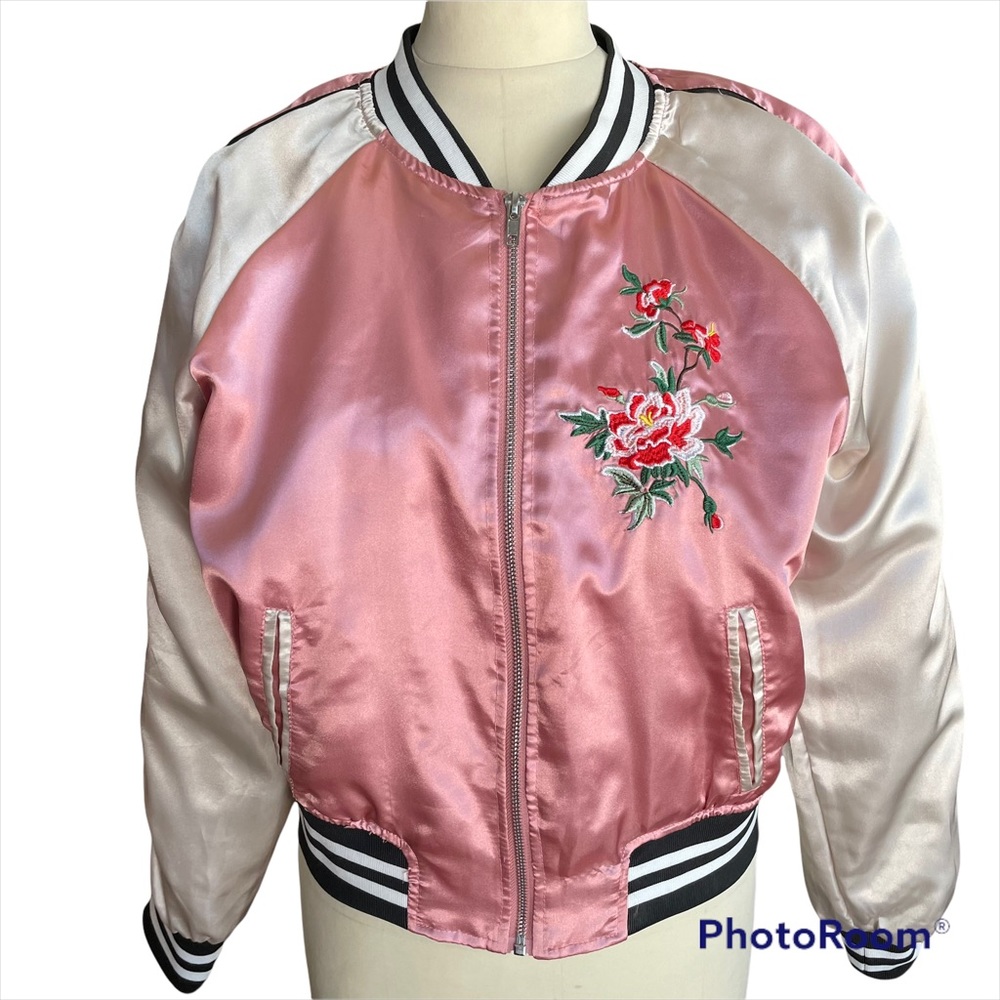 Satin Like Varsity Jacket